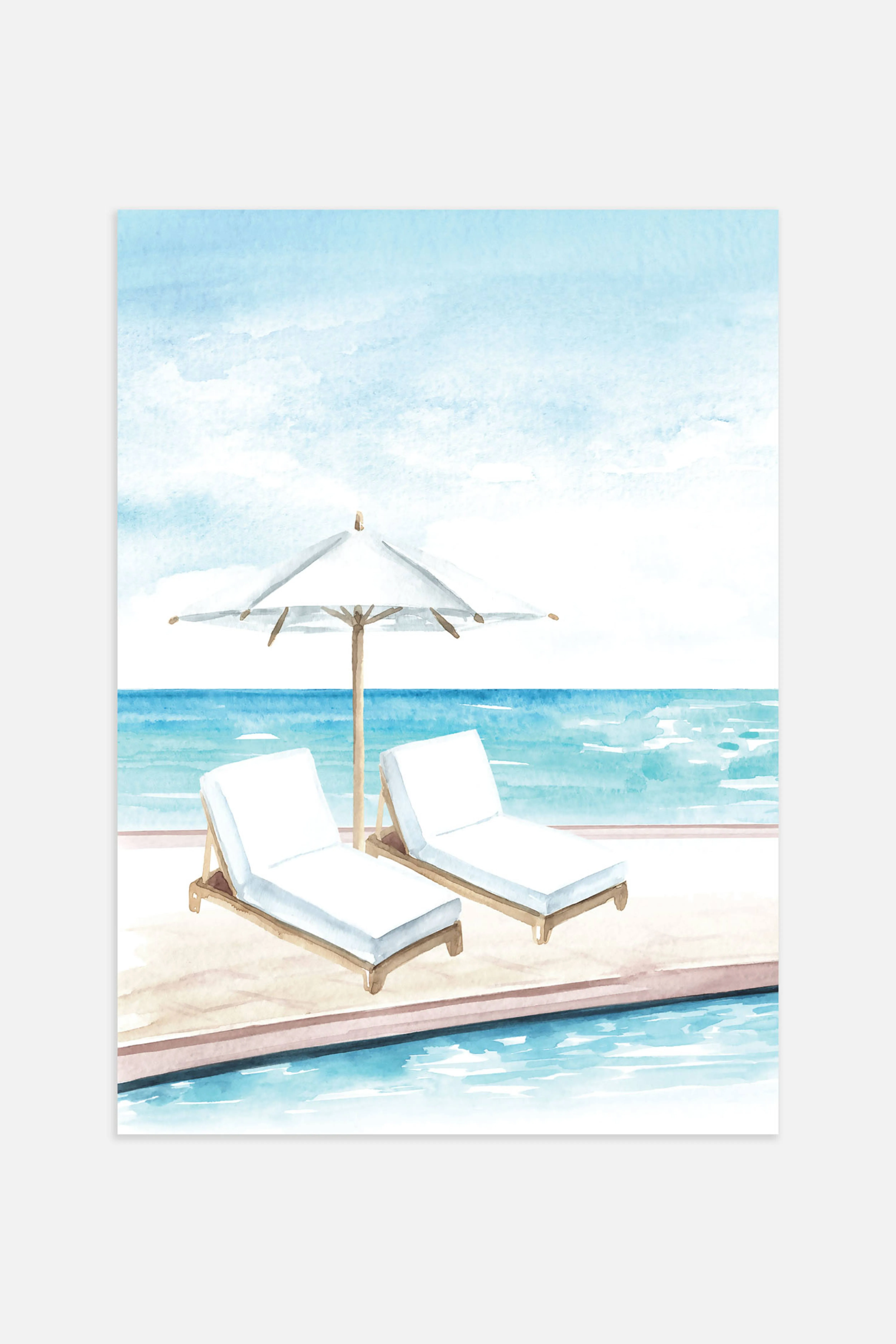 Sun Chairs Poster - Blue/white - Postery - Home All | H&M GB