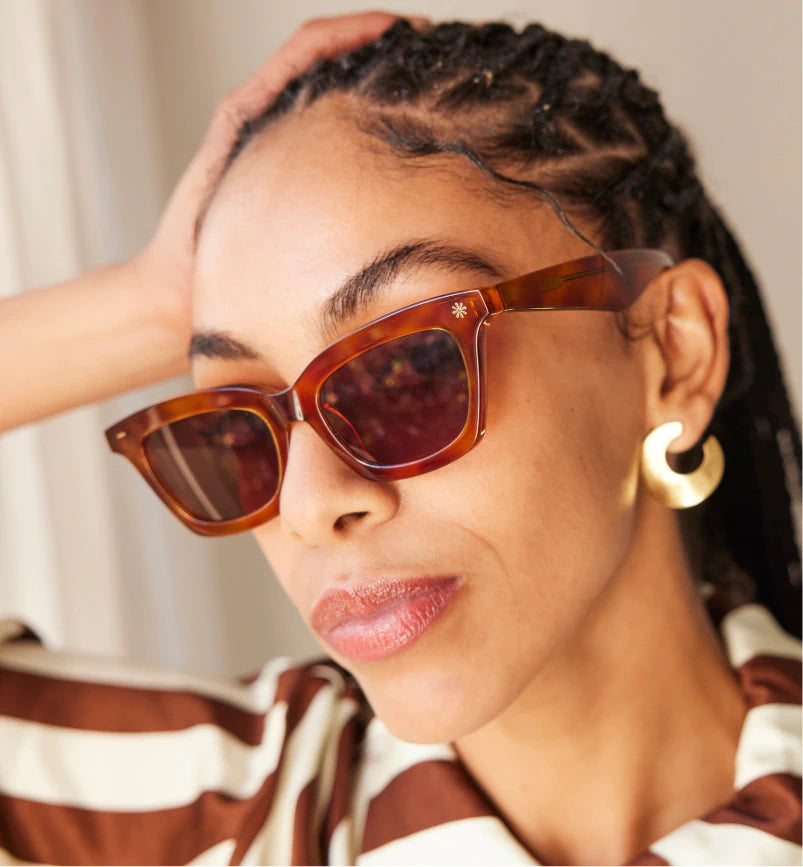 Sunseeker Acetate Sunglasses | Honey Tort with Brown Lens