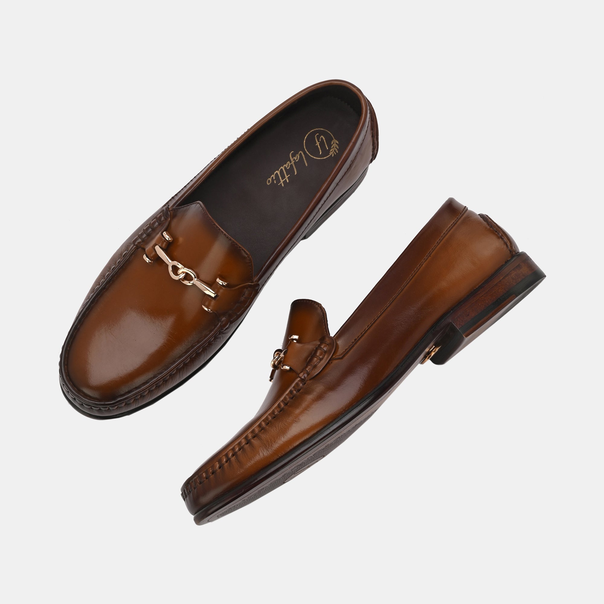 Tan Buckled Loafers by Lafattio