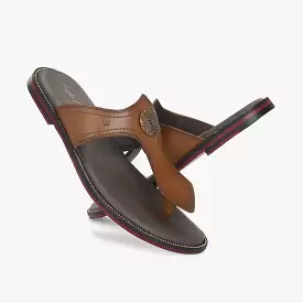 Tan Buckled Slippers by Lafattio