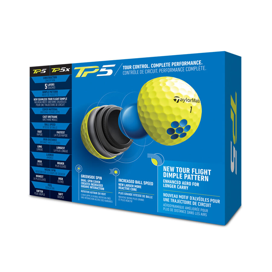 Taylormade 2021 TP5 Golf Balls 12 Pack Yellow