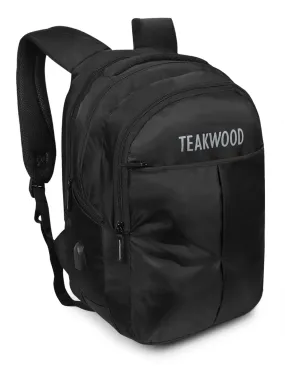 Teakwood Unisex Black Solid Backpack - Clearance sale