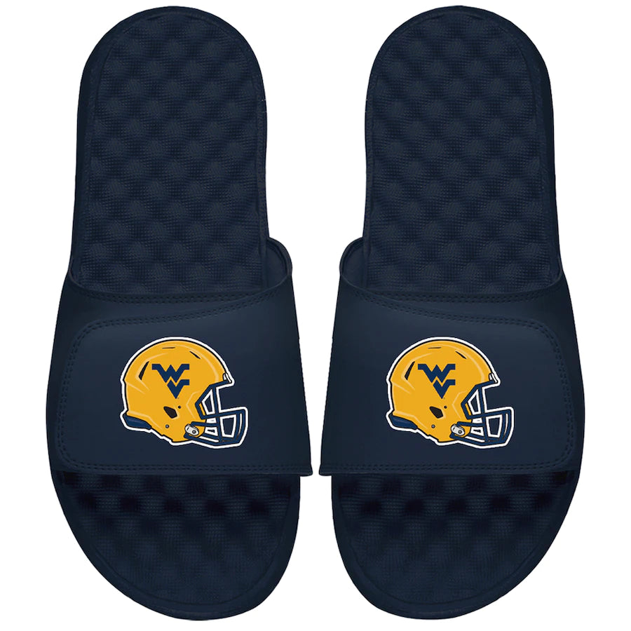 West Virginia Football Helmet ISlide Sandals